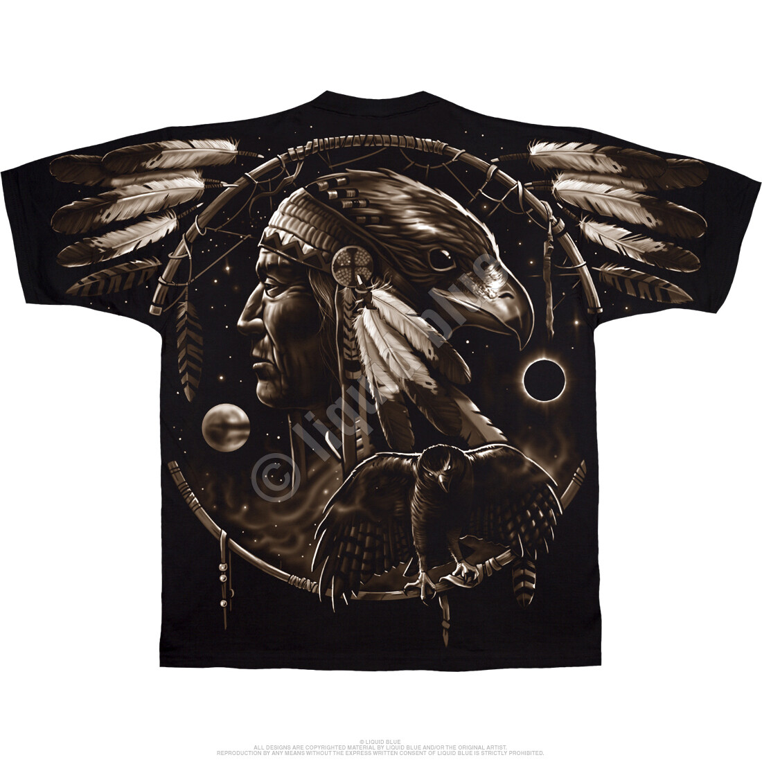 NATIVE AMERICAN-DREAM SPIRIT-2 SiDeD-T-SHIRT S-M-L-XL-XXL Wolf,Eagle