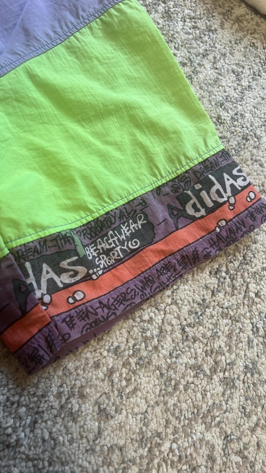 Ultra Rare Vintage 80s Adidas x Stüssy Beachwear Short Sleeve Top – Size L