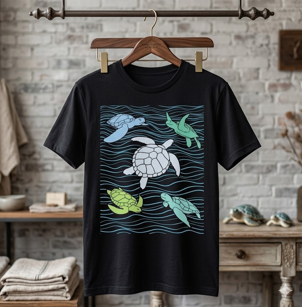 Colorful Sea Turtles – Animal Whisperer Ocean Beach Lover T-Shirt – H075