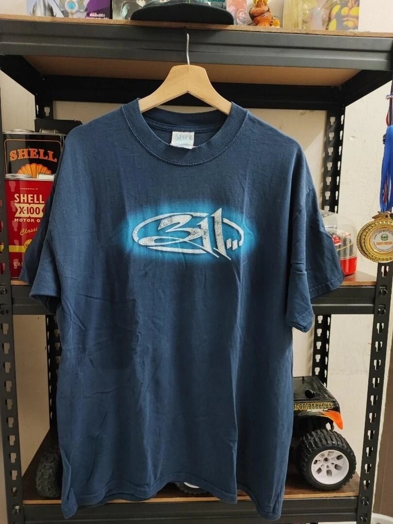 311 Rock Band logo short sleeve navy color classic shirt Men Women