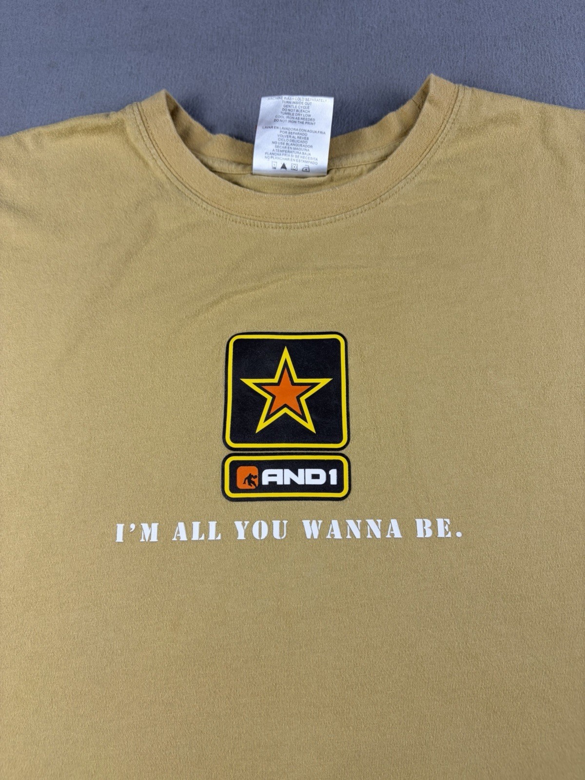 Vintage AND1 Trash Talk Basketball Shirt Size XL Sleeveless Go Army Parody
