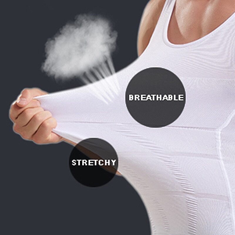 US Men Slimming Body Shaper Shirt Full Waist trainer Shapewear Corsets Gym Vest