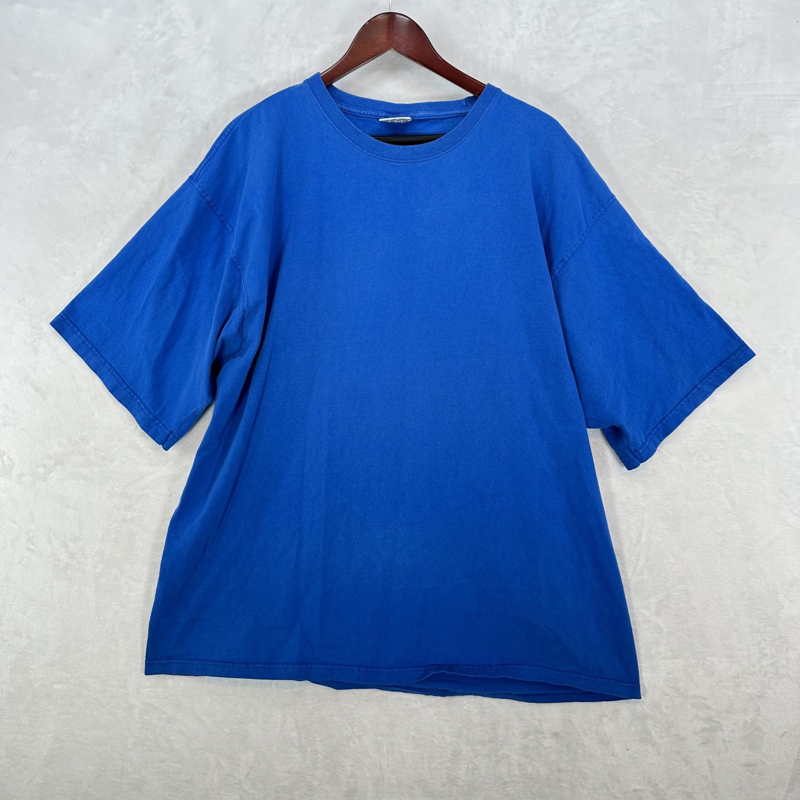 Vintage Pluma Shirt Mens XL Blue Heavyweight Cotton Crewneck Solid Blank Tee 90s