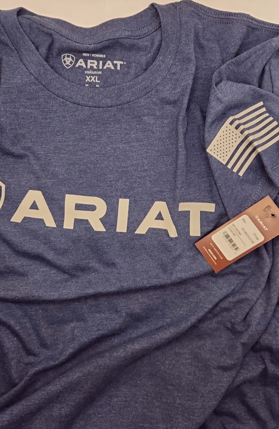 Ariat Men’s Shield Flag T-Shirt-54198 – New with Tag – NAVY HEATHER – Size 2XL