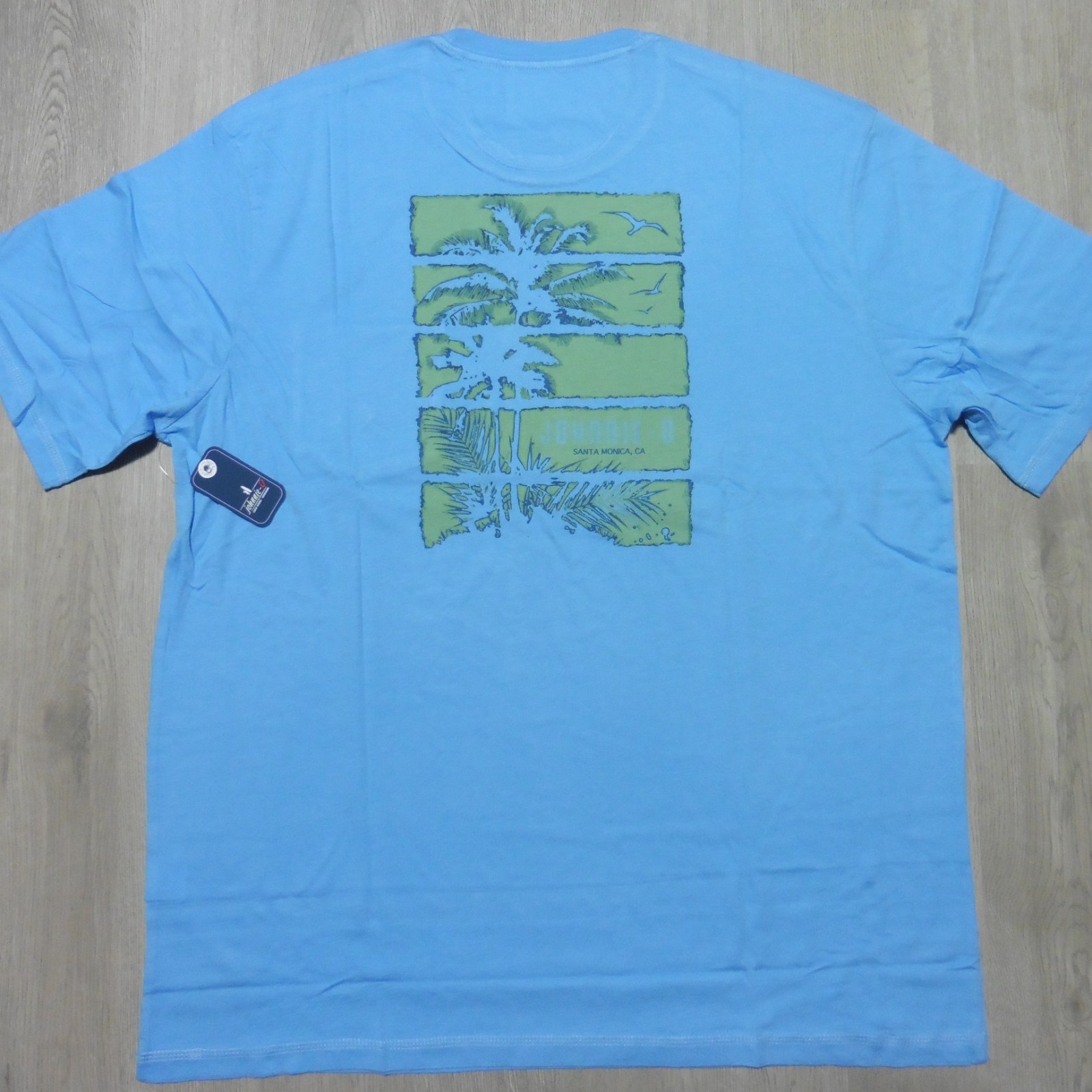 JOHNNIE O Mens S M L XL 2XL T SHIRT MALIBLU PALM PARADISE GOLF BLUE GOLF TEE