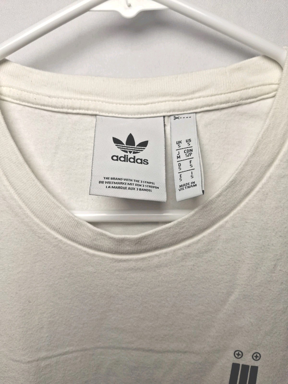 Adidas Orignals T-Shirt Mens S White Regular Fit Short Sleeve Crew Neck Pullover
