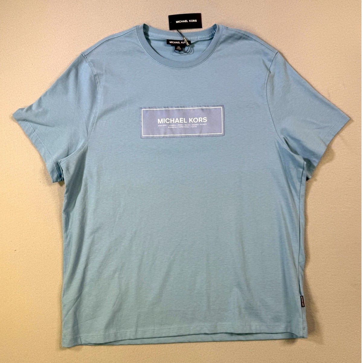Michael Kors Men’s Flagship Short Sleeve Crewneck T-Shirt Chambray 2XL $60
