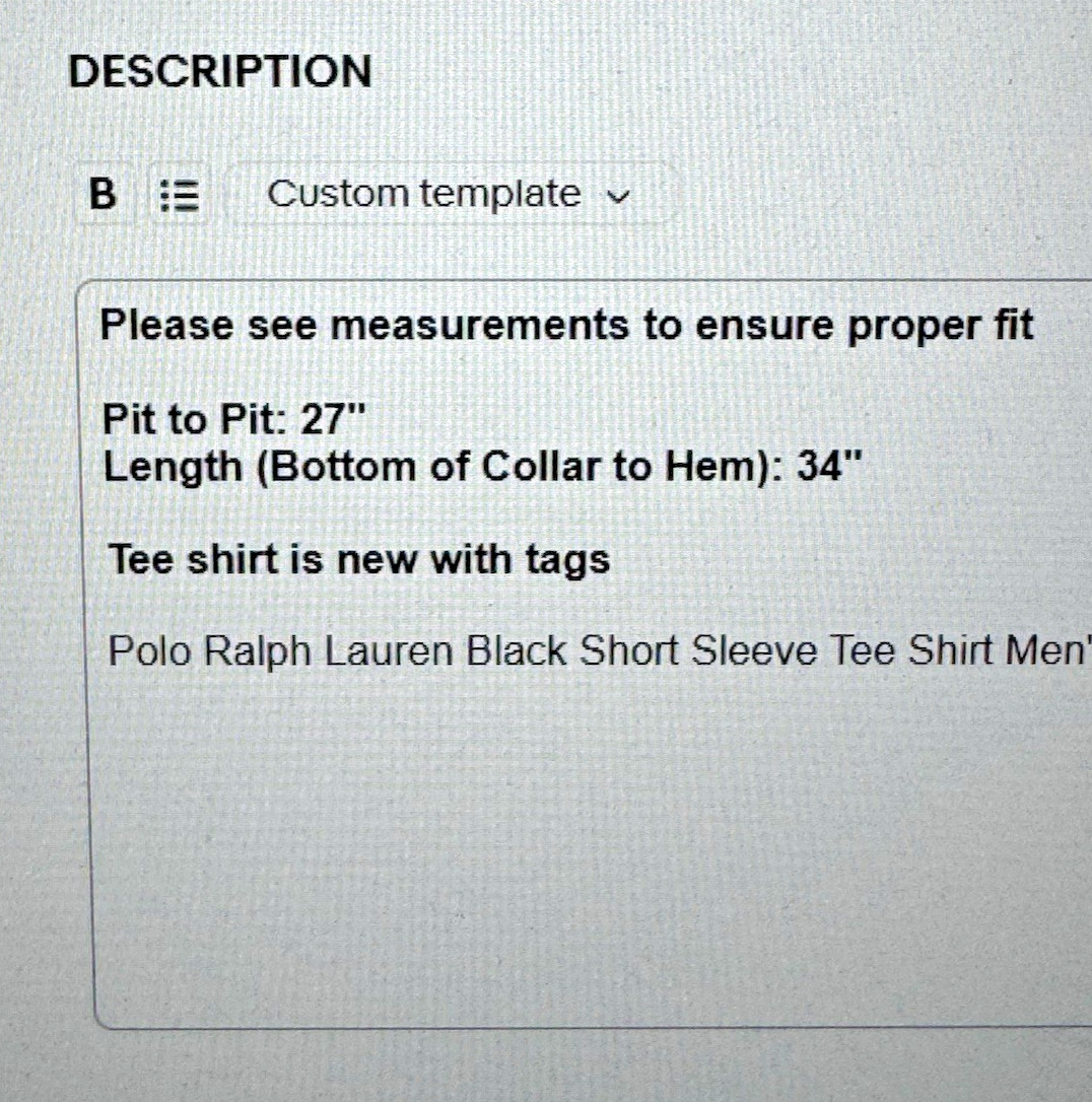 Polo Ralph Lauren Black Short Sleeve Tee Shirt Men’s Size 2XLT 2XL TALL NEW