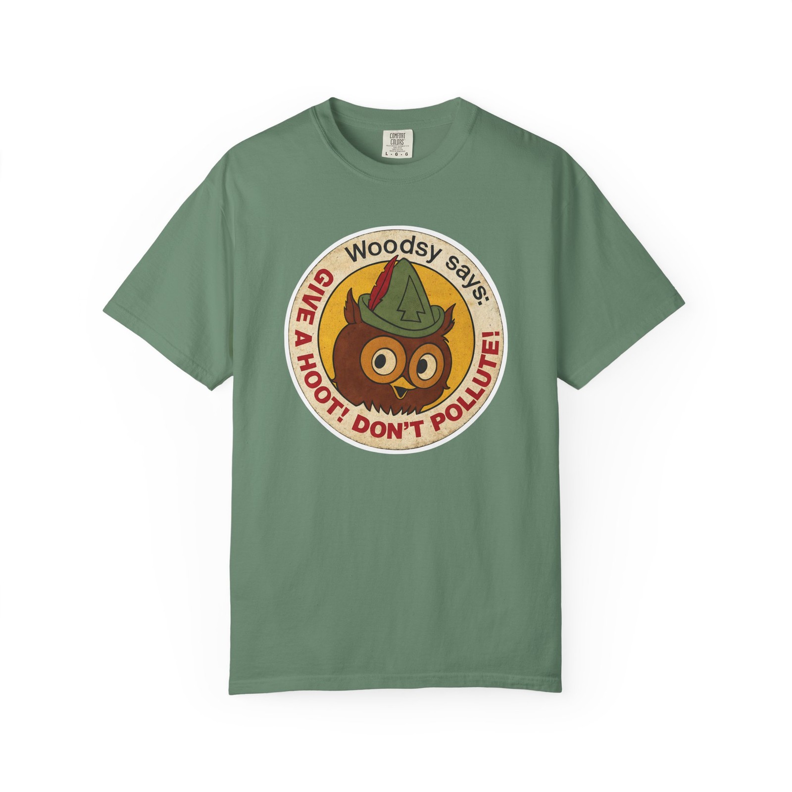 Eco-Friendly Owl T-Shirt Give a Hoot, Dont Pollute Casual Wear, Earth Day Gift