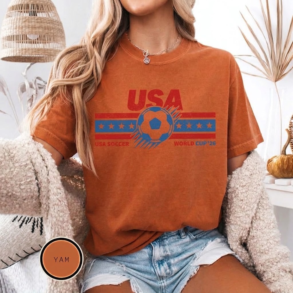 Vintage USA Soccer World 26 T-Shirt, USA Football Fan Shirt