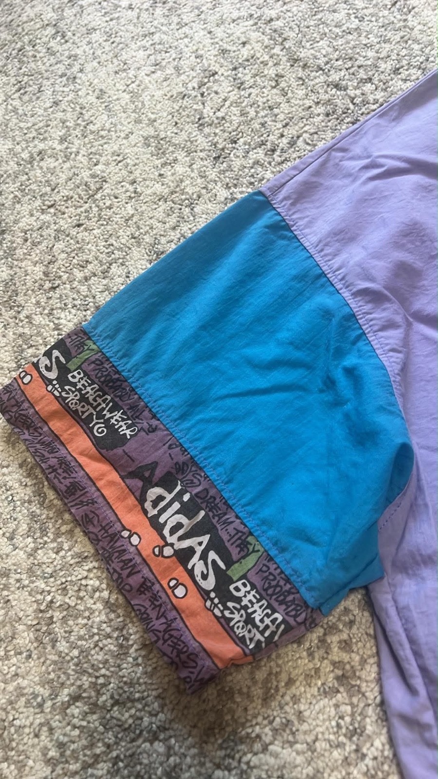 Ultra Rare Vintage 80s Adidas x Stüssy Beachwear Short Sleeve Top – Size L