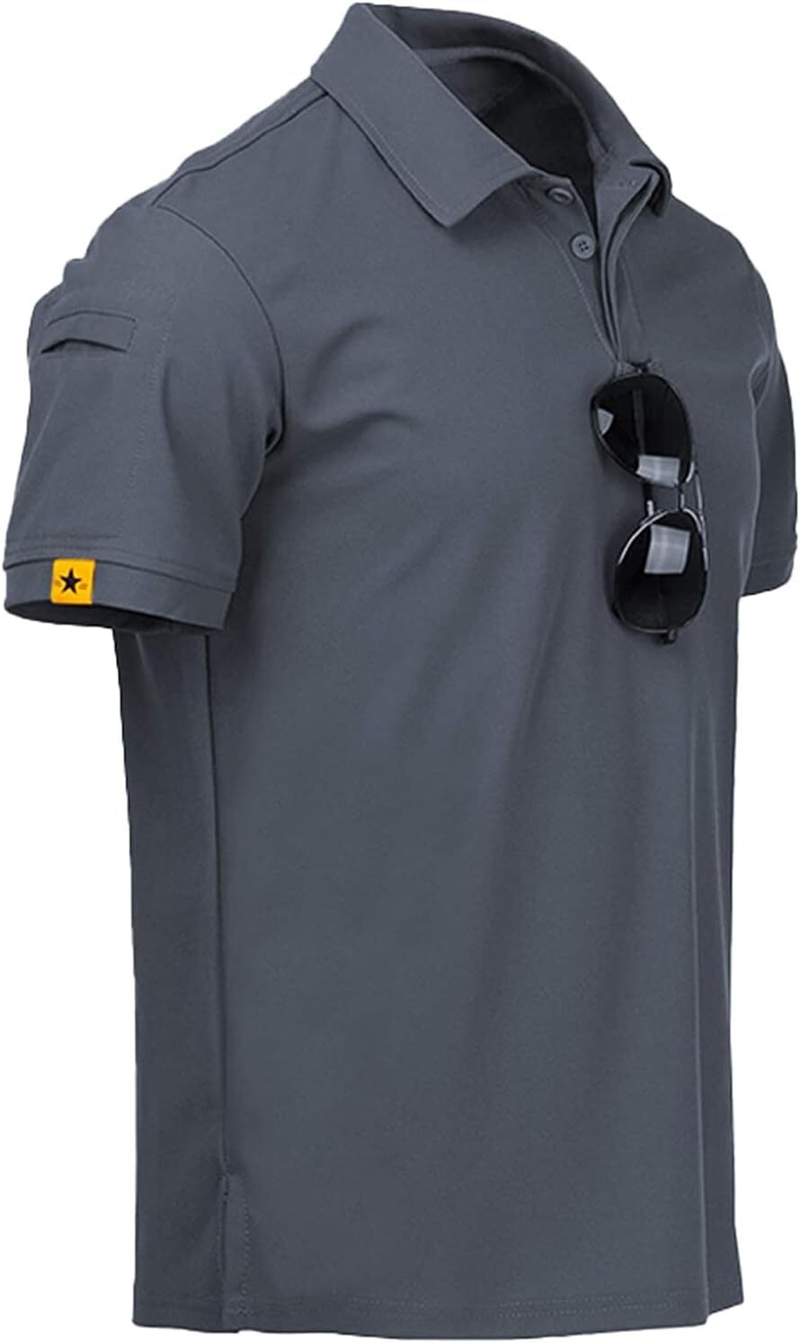 Mens Polo Shirts Short Sleeve Casual Quick Dry Team Tactical Combat Work Golf