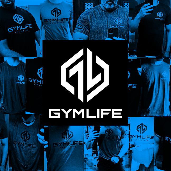 GYM LIFE® Fuse Power Up Mens Athletic T-Shirt Workout Exercise Fitness Tee Black