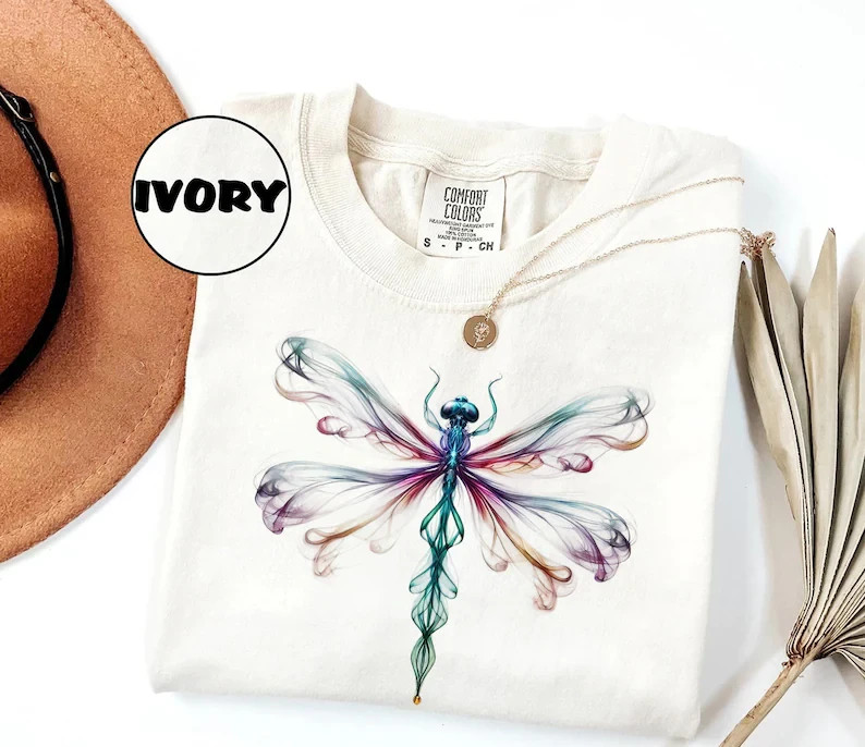 Boho Dragonfly Shirt Watercolor Nature Graphic Tee Artistic Aesthetic Gift