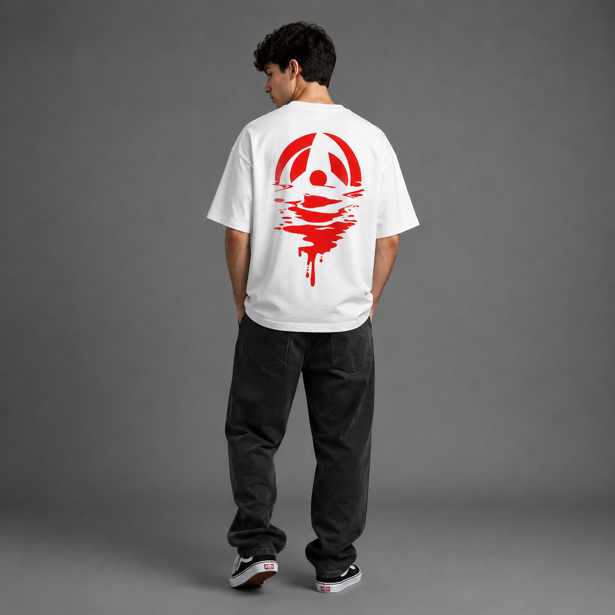 Men’s Oversized Graphic Tee Japanese Anime Style Streetwear Heavy Cotton T-Shirt