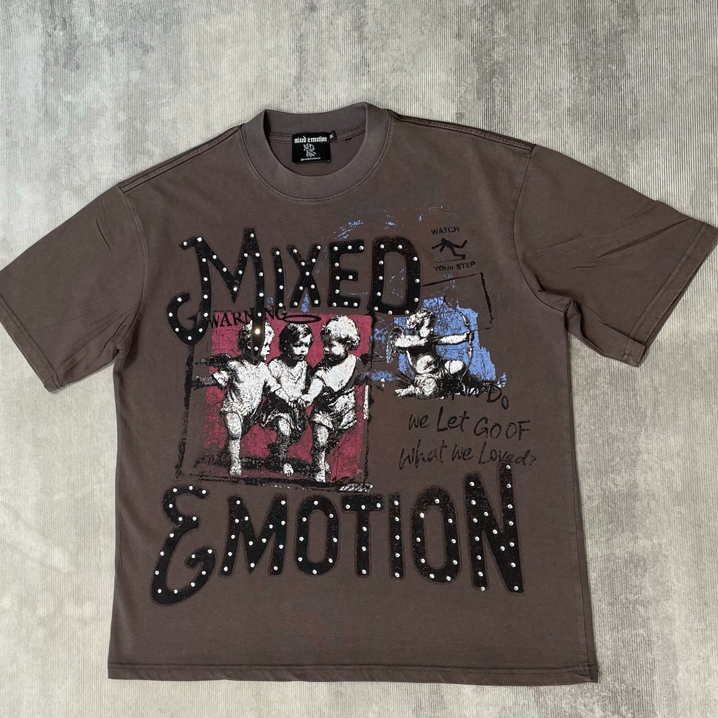 Tee Mixed emotions tshirt Brown S-M-L-XL