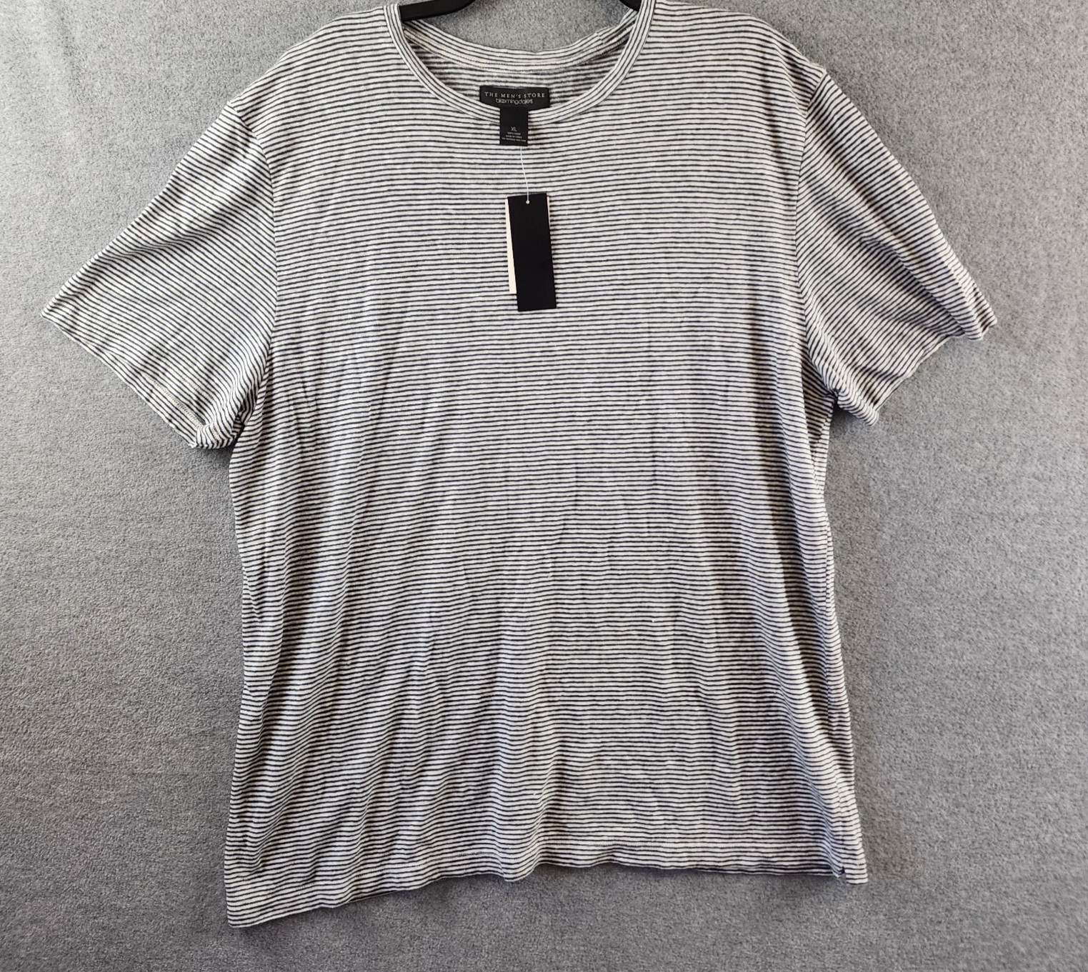 The Men’s Store at Bloomingdale’s Striped Linen Tee XL Dark Slate Pullover S/S