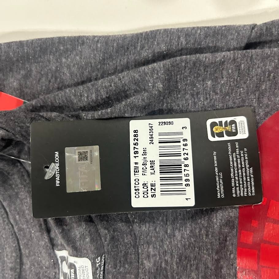 FIFA World Cup Men’s Gray Graphic Print Logo Crew Neck Short Sleeve T-Shirt