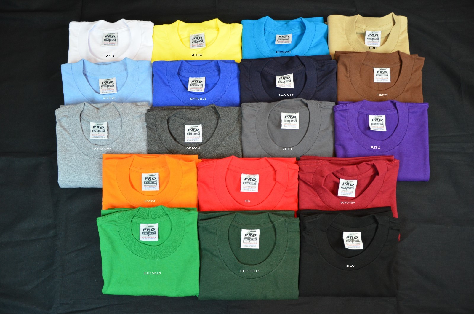 2 NEW PRO5 SUPER HEAVY WEIGHT T-SHIRT TEE PLAIN BLANK COLOR COTTON SMALL 2PC