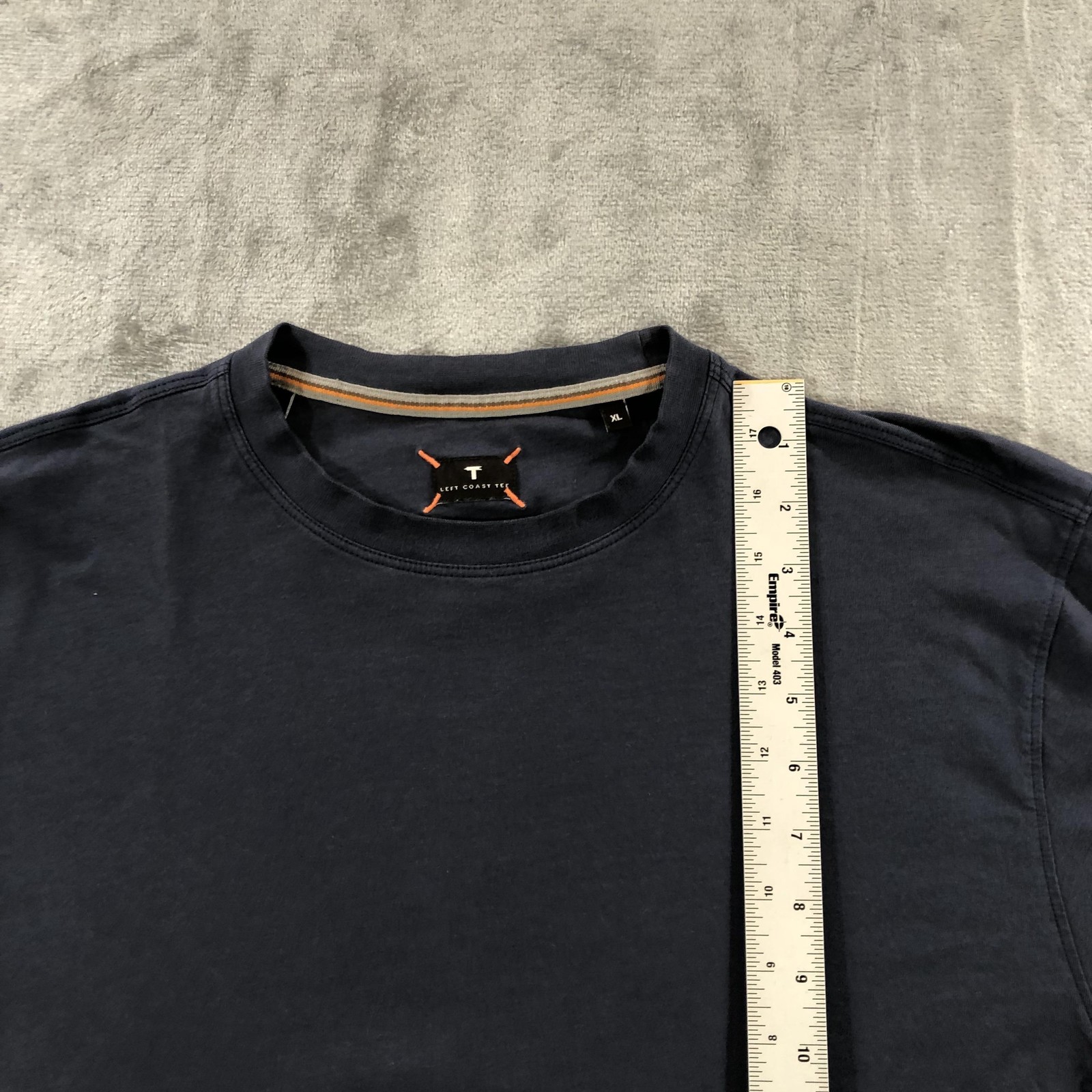 Left Coast Tee Shirt Mens XL Blue Pima Cotton Soft Crew Neck Solid Tee