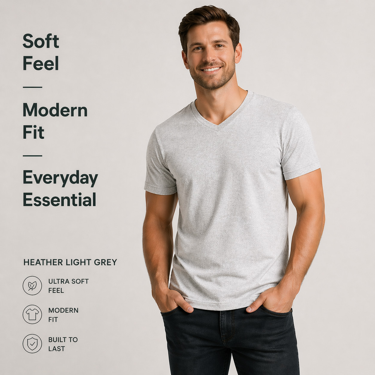 True Classic V-Neck T-Shirts 6 Pack Men Size L New No Tags Soft Premium Fit