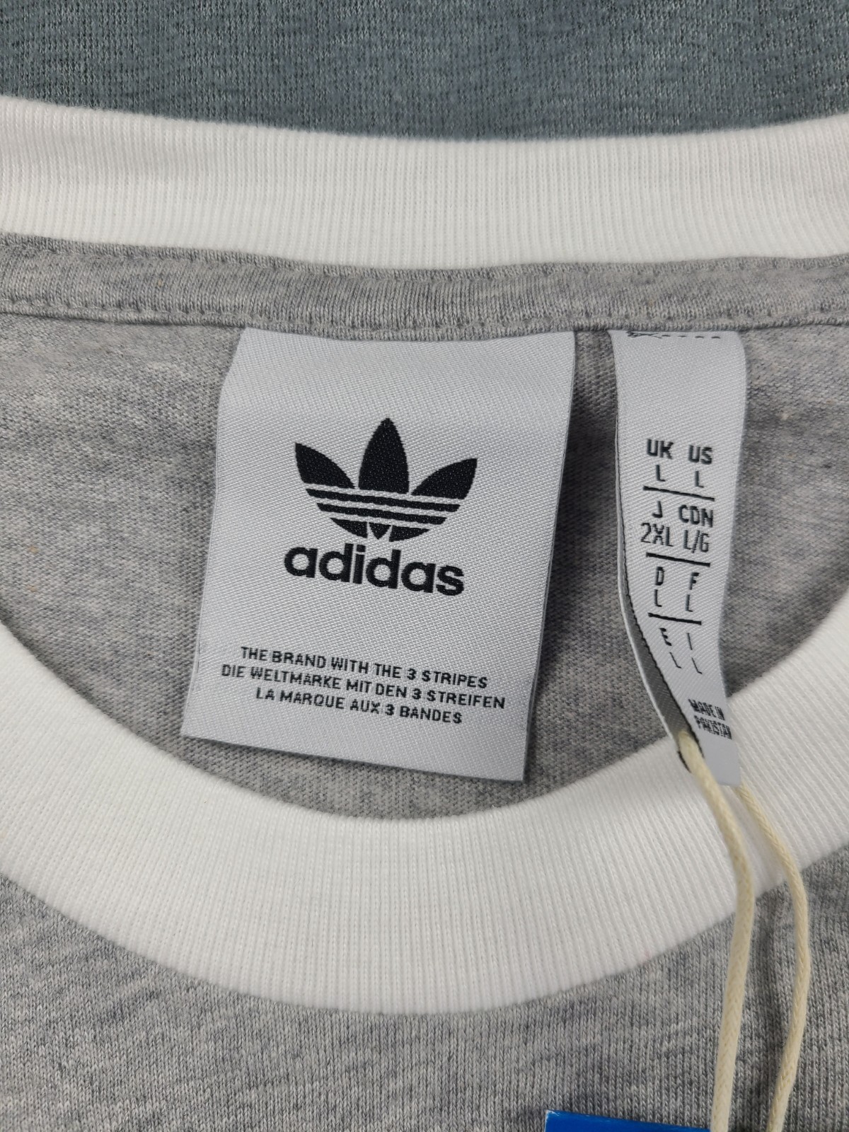 adidas ORIGINALS CALIFORNIA 3 STRIPES TREFOIL HEATHER GREY Tee Men’s Large NWT
