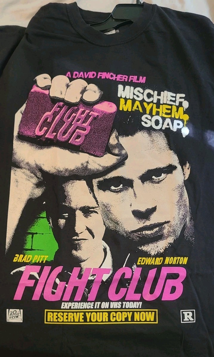 Fight Club Brad Pitt Rucking Fotten Movie Retro T-Shirt Shirt L Large