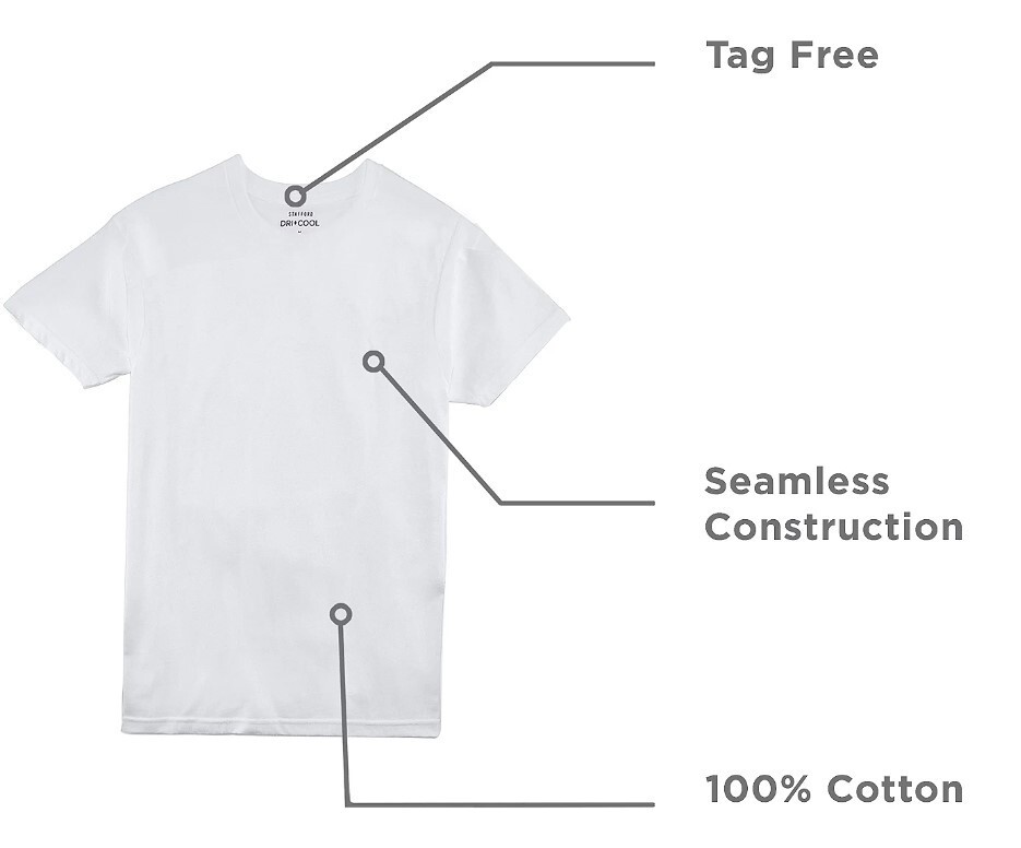 Stafford T Shirts Heavyweight 100% Cotton Crew Necks 2XL BIG & TALL (4-Pack)