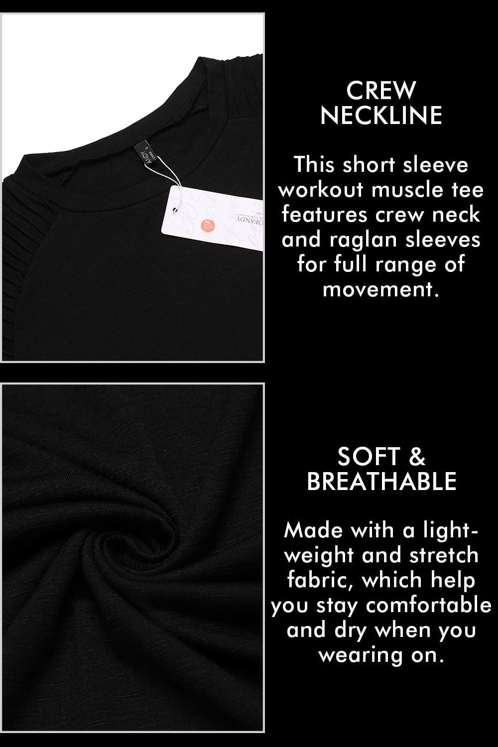 Men’S Muscle T-Shirt Pleated Raglan Sleeve Bodybuilding Gym Tee Short Sleeve Fas