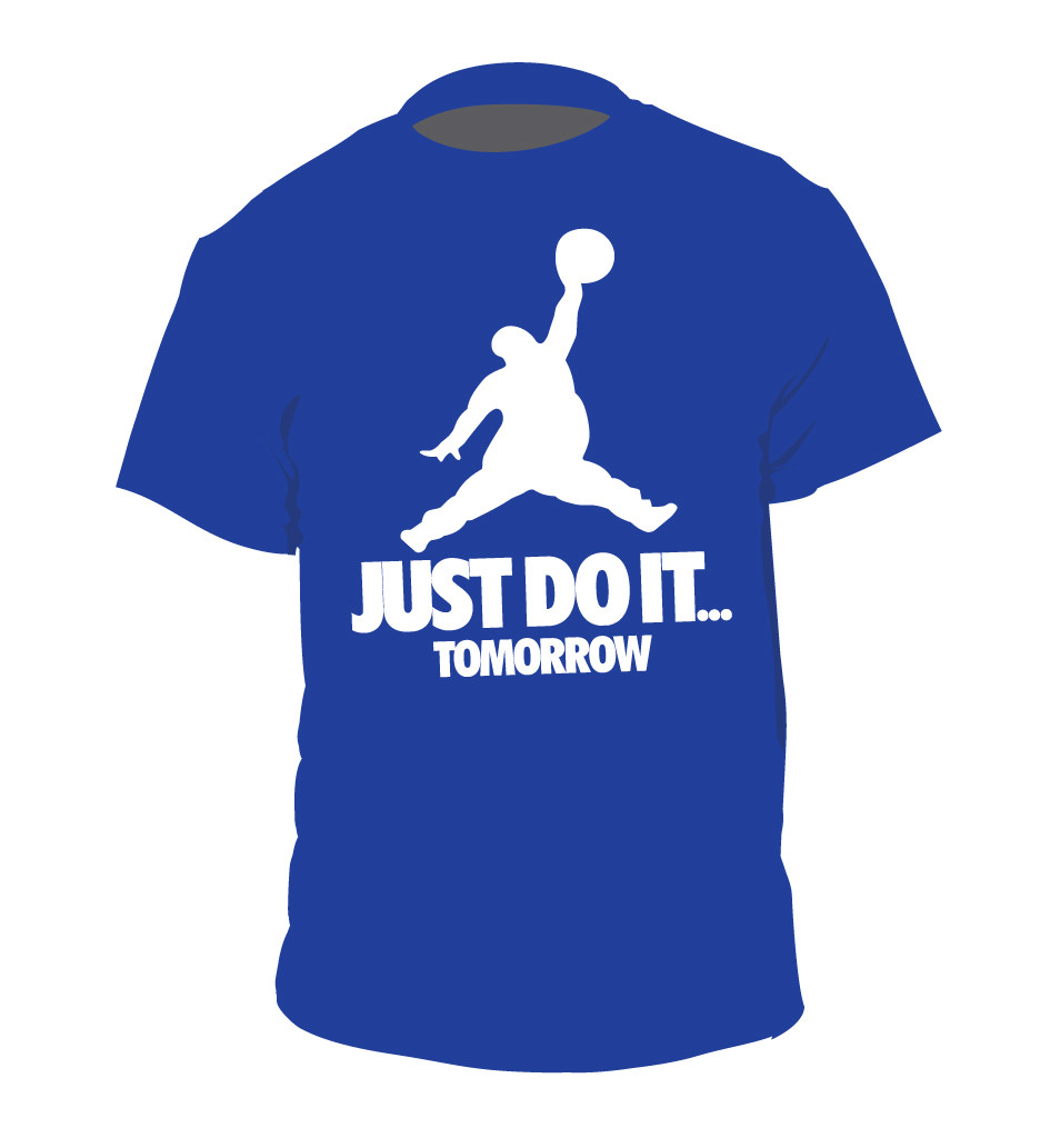 Just Do It Tomorrow parody shirt t-shirt Royal Blue basketball chubby lazy