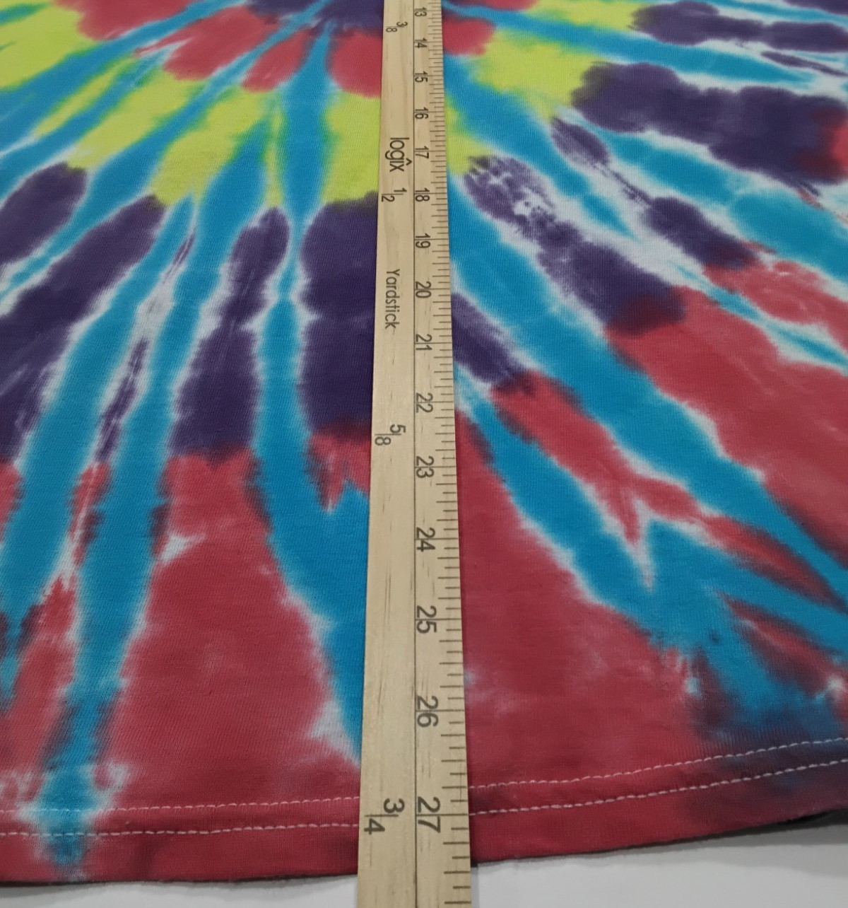 New Tie Dye Men’s T-Shirt Red Yellow Adult Large Multicolor Summer Spiral