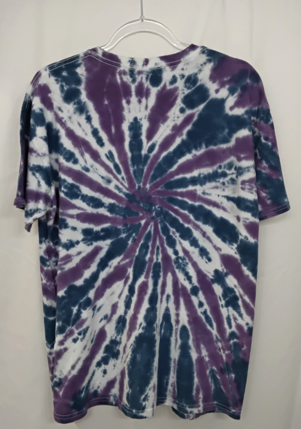 New Tie Dye Men’s T-Shirt Purple Blue Adult Large Multicolor Summer Spiral