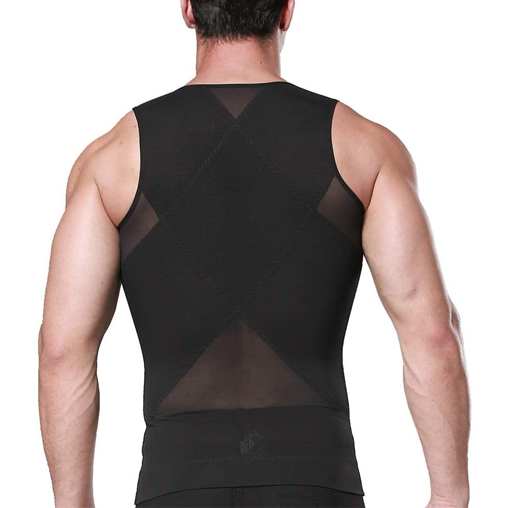 Men’s Zipper Body Shaper Toning T-Shirt Ultra Durable Vest Compression Underwear