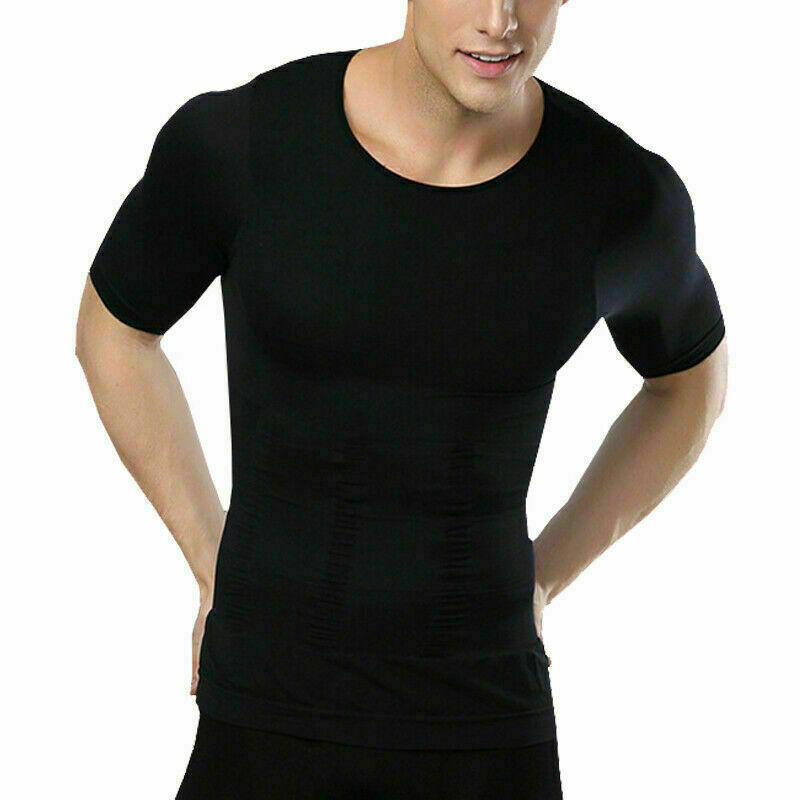 Men’s Fashion Compression T-Shirt Body Shaper Crew Neck Muscle Workout Tank Top