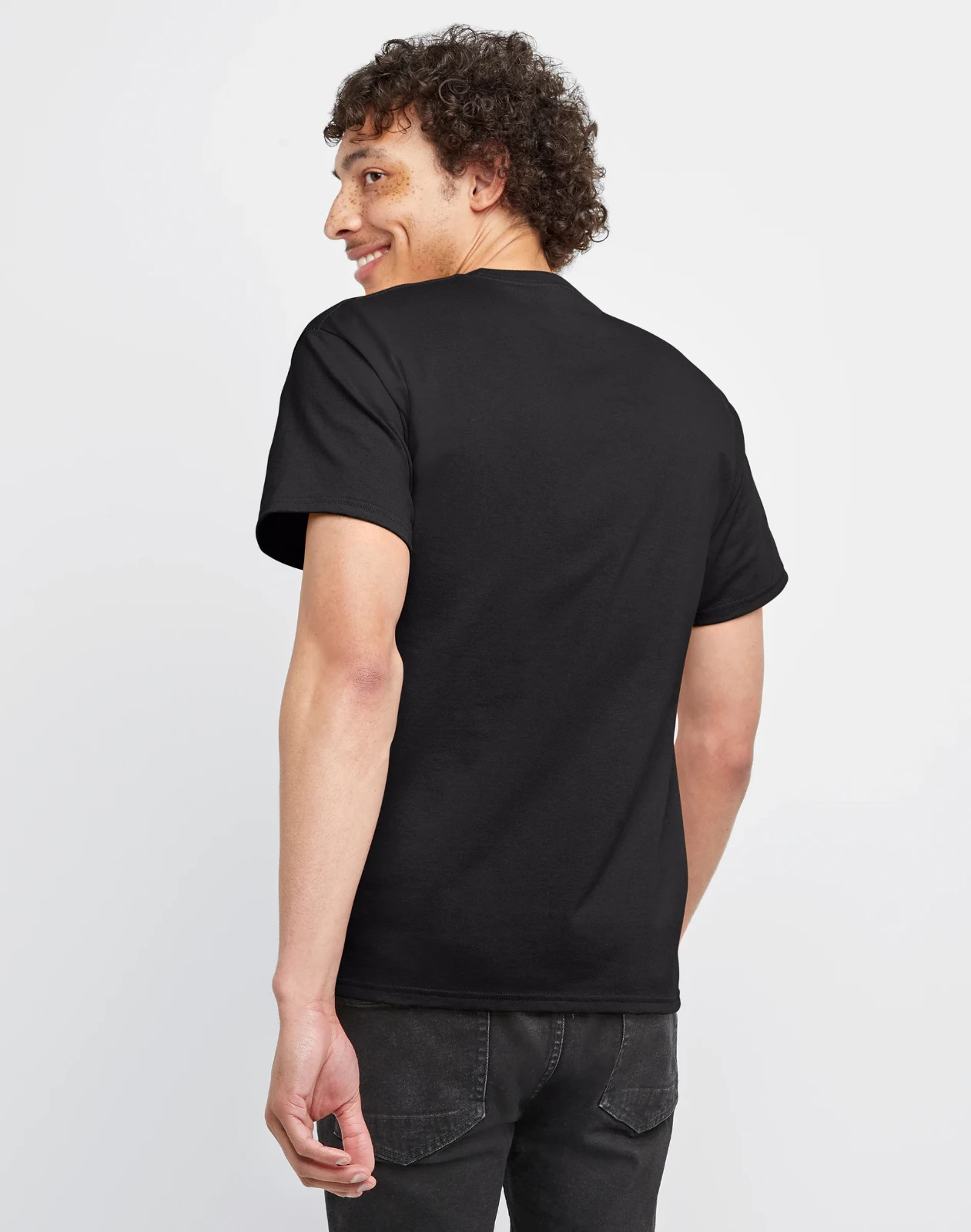 Hanes Men Crew neck T-Shirt 4-Pack ComfortSoft 100% Cotton Heavyweight Tee Plain