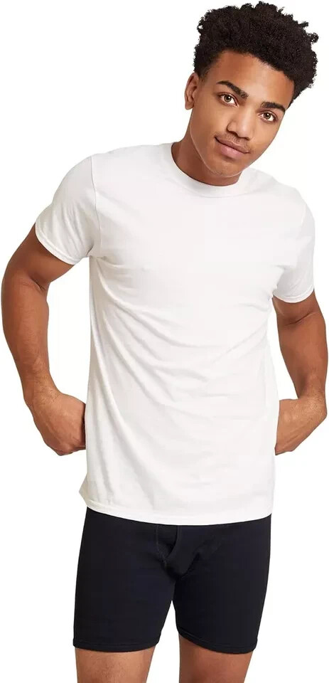 Gildan Men’s Crew Neck T-Shirts, 6 Pack, White Tees, 100% Cotton