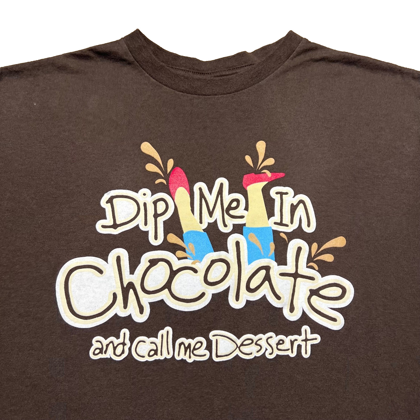 Vintage Delta Pro Weight Dip Me In Chocolate Novelty T Shirt Brown XL Mens Y2K