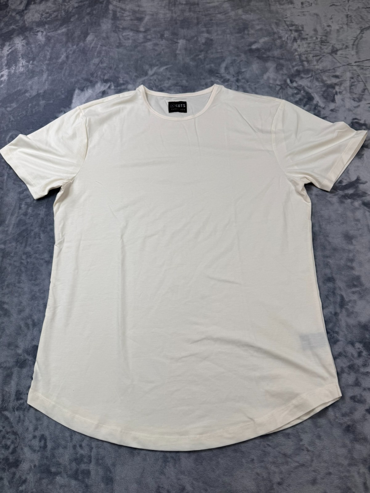 Cuts Clothing Short Sleeve Curve-Hem T-Shirt Mens Extra Large Ivory Pyca Pro