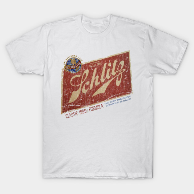 Vintage Schlitz Beer Style T-Shirt Retro 1960s Milwaukee Brewery Graphic Tee