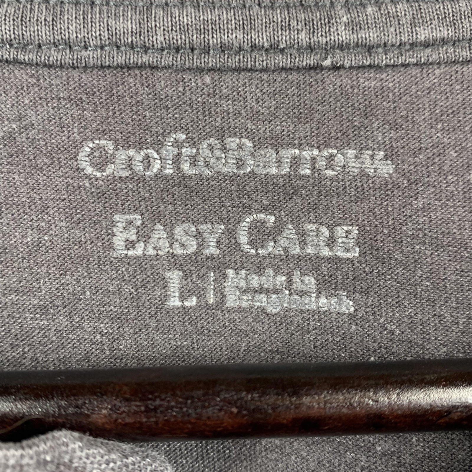 Croft & Barrow Henley Shirt Men Large Gray Long Sleeve Easy Care Soft Casual Son