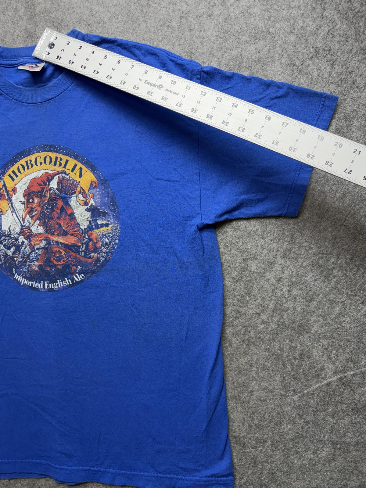 Hobgoblin Imported English Ale Shirt Mens XL Blue Graphic Fantasy Beer Tee