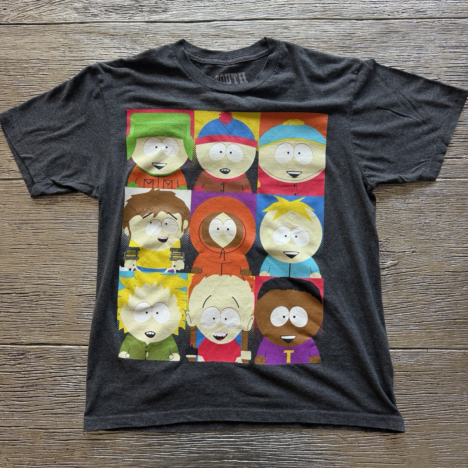 Southpark TV Show Shirt Size M Short Sleeve Charcoal Gray