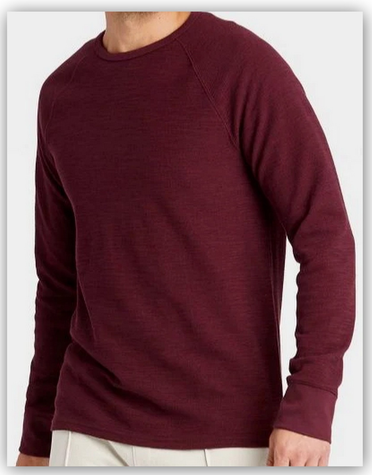 Men’s Long Sleeve TEXTURED PULLOVER Shirts Crewneck Goodfellow