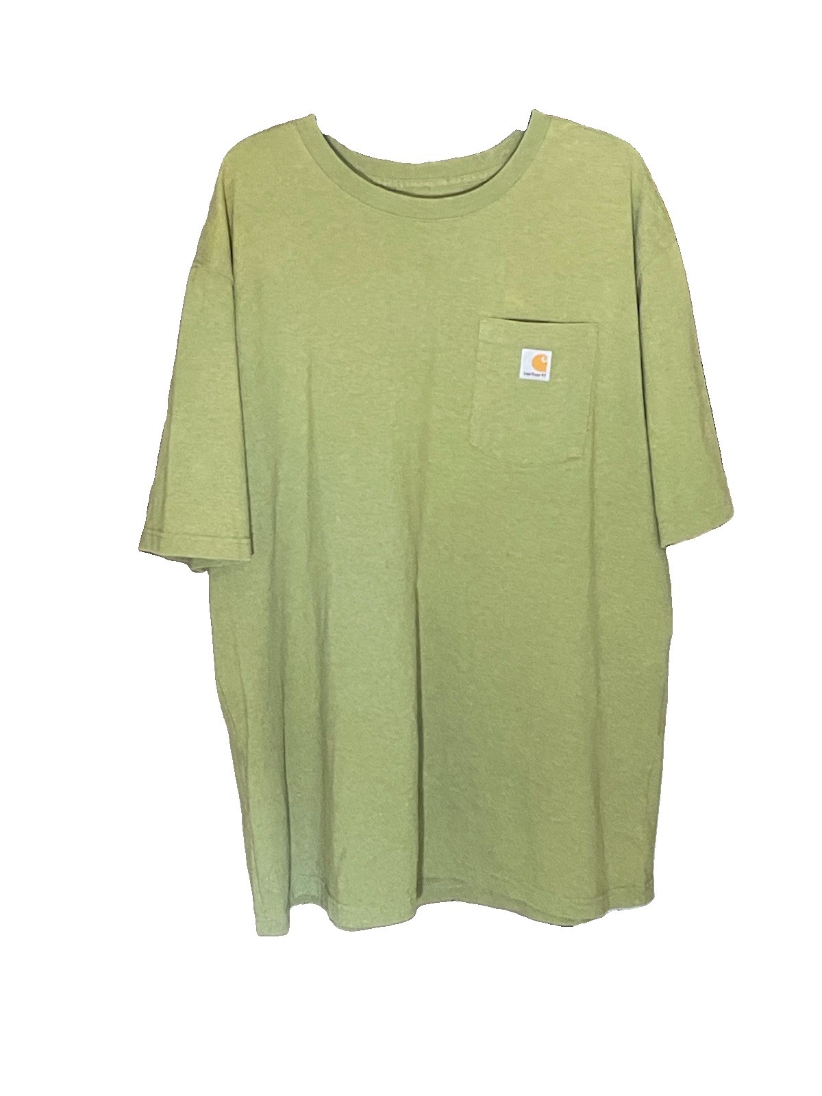 Carhartt Men’s 2XL T-Shirt Green Pocket Original Fit Crew Neck Cotton Heavyweigh