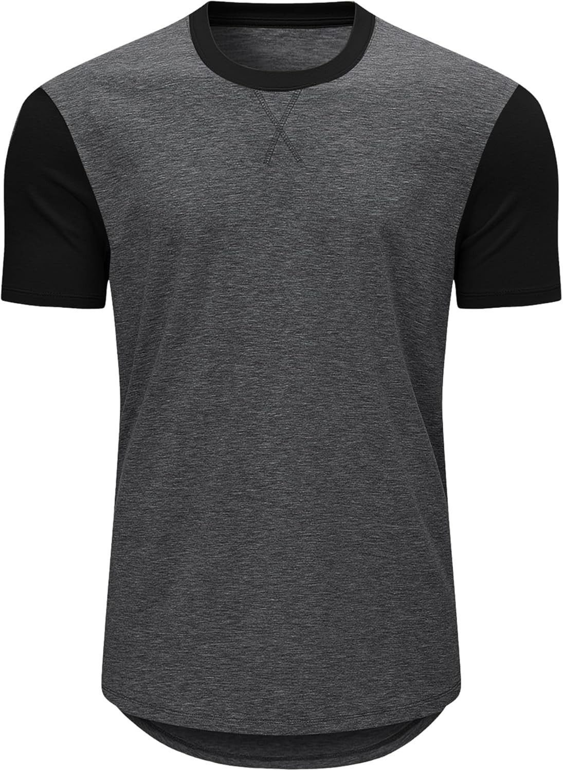 Mens 3 Pack Cotton Longline Crewneck T-Shirts Casual Hipster Fit Tee Set
