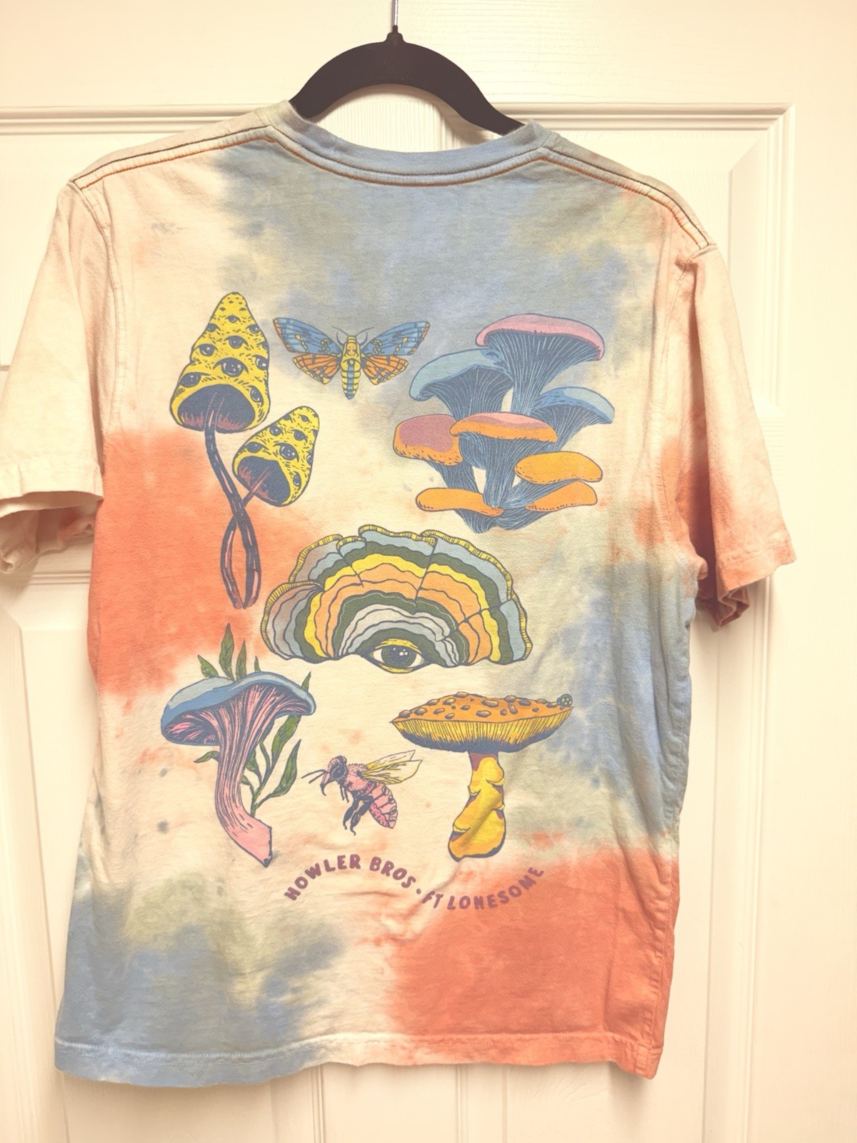 Howler Brothers Short Sleeve Shirt Burnt Orange/White/Tie Dye Graphic, XL