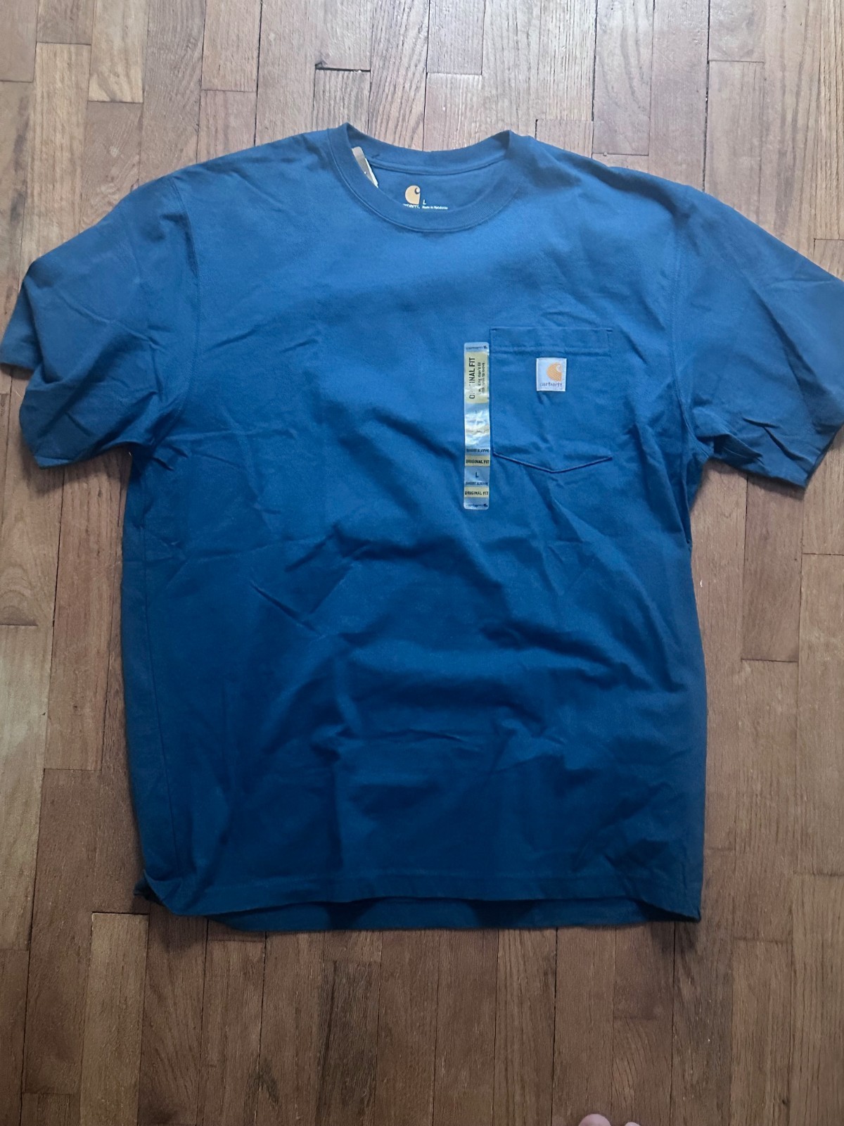 Carhartt Men’s Short Sleeve T-Shirt Pocket Blue Original Fit – Size: Large – NWT