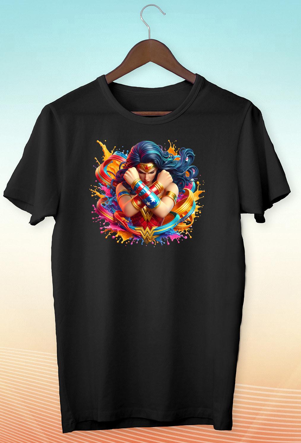 Wonder Woman Short Sleeve White-Black Men’s / Women’s T Shirt F580
