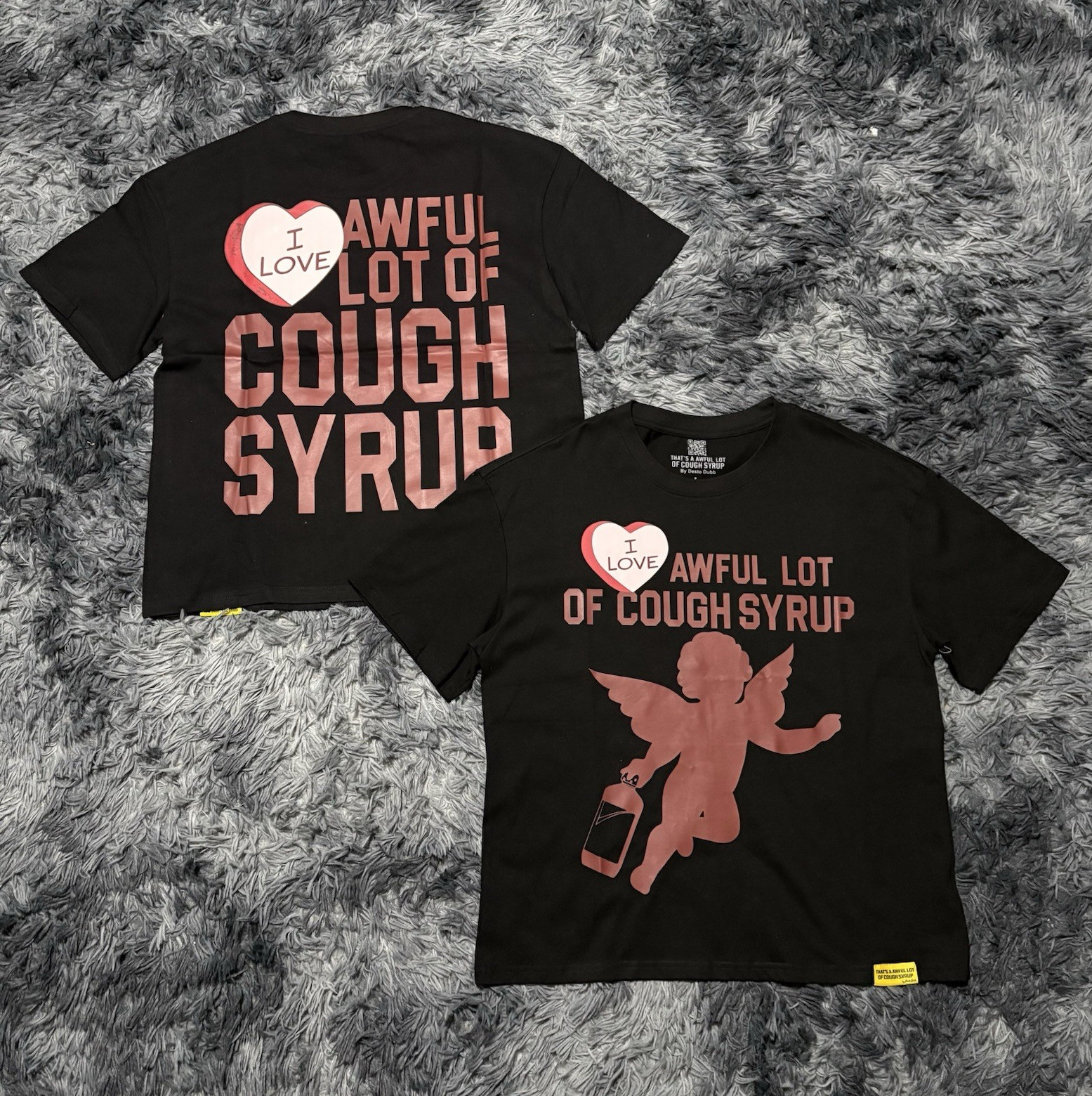 Desto Dubb That’s a awful lot of cough syrup Men’s Black Graphic T-Shirt L