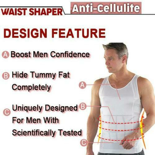 US Men Slimming Body Shaper Posture Corrector Vest Abdomen Compression Tank Tops